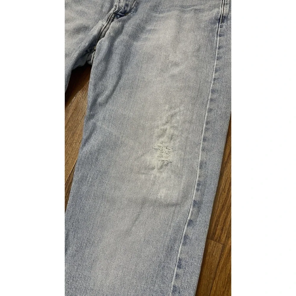 Levis 505 Jeans Mens Sz 36x29 Fit Straight Leg Distressed Broken-In Light Wash‎